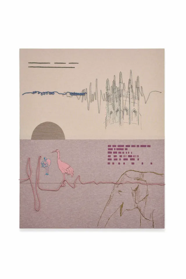 Symbiotic Composition 1: Straw weaving, walking, St. Paul’s Church, a half moon, two cranes, and an elephant
