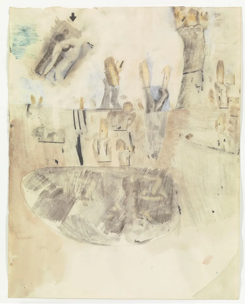 ROBERT RAUSCHENBERG, Canto XIX: Circle Eight, Bolgia 3, The Simoniacs, from the series Thirty-Four Illustrations for Dante’s Inferno