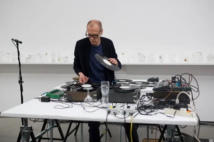 Christian Marclay, Christian Marclay performing an improvised composition on 12 April 2015, as part of Christian
