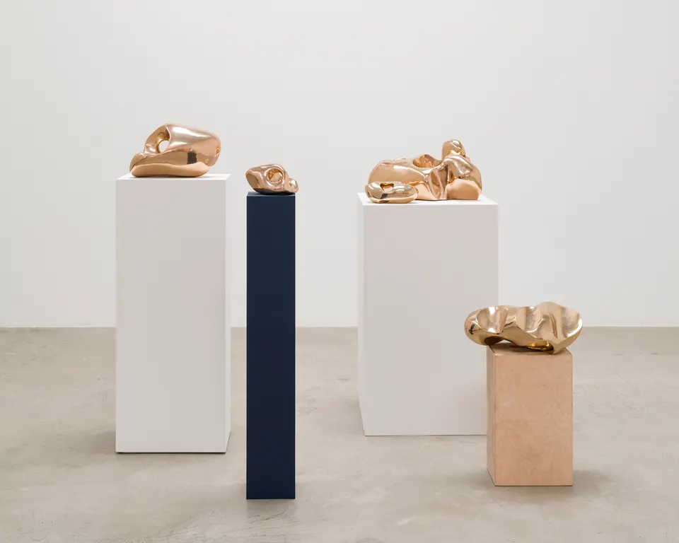 Sarah Crowner, Installation view of a selection of bronze Stones