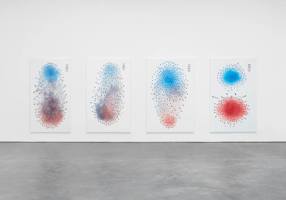 Luc Tuymans, Polarisation - Based on a data visualization by Mauro Martino
