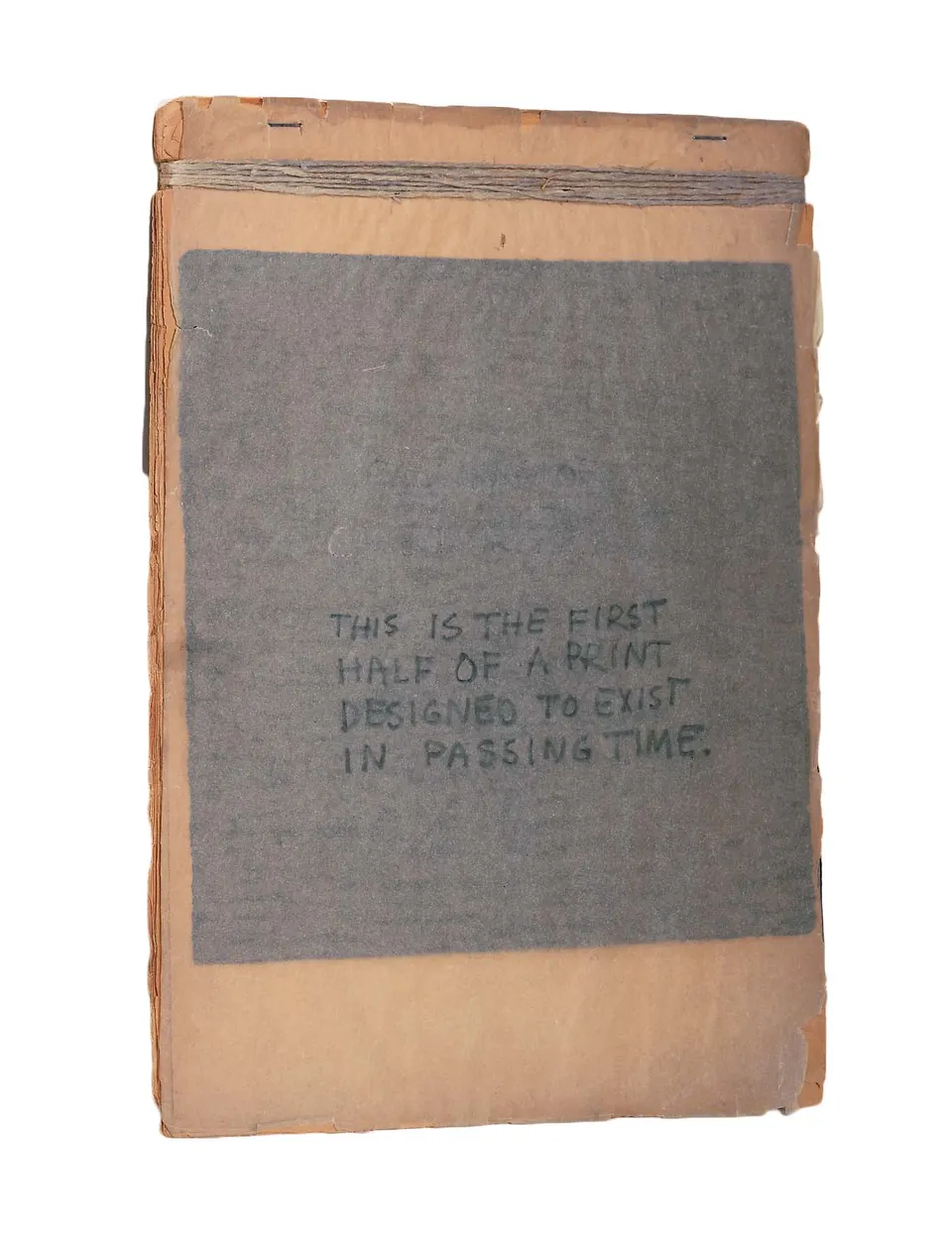 ROBERT RAUSCHENBERG, This Is the First Half of a Print Designed to Exist in Passing Time