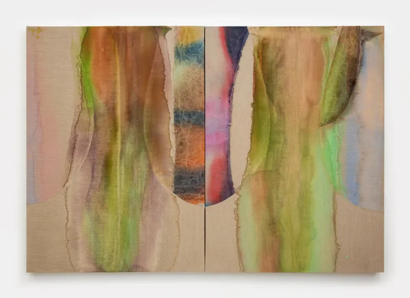 Elaine Stocki, Snow Moon (curved seam diptych, February 2021)