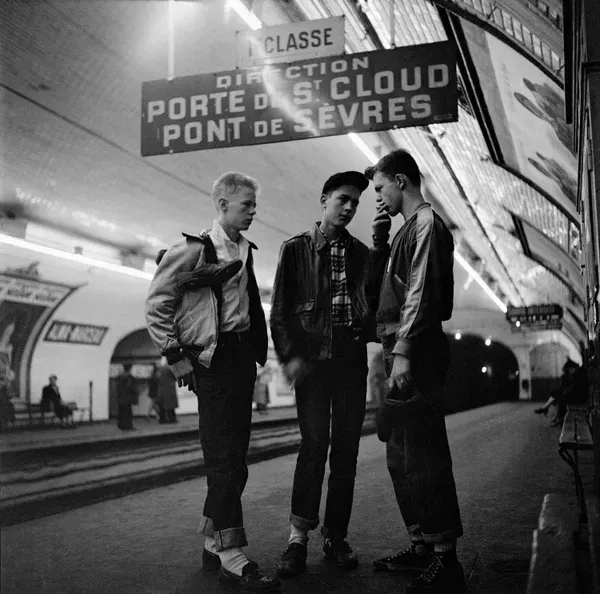 Gordon Parks, Boys Waiting for Metro, Paris, France