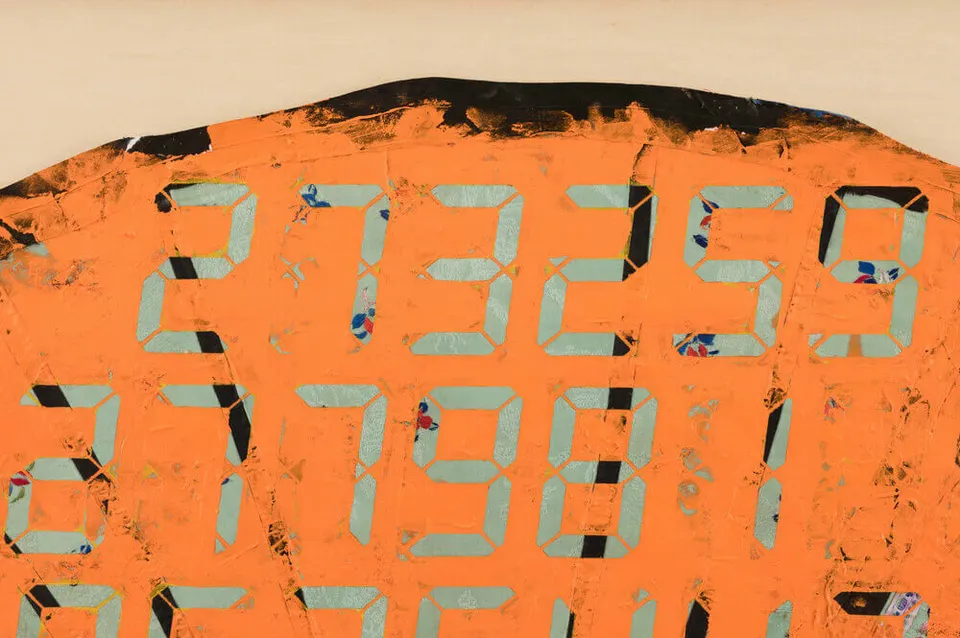 Tatsuo Miyajima, Counter Painting on Chinese dress - Orange