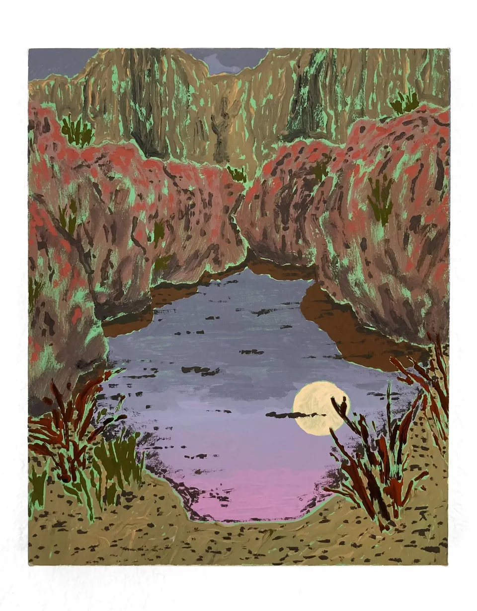 rocki swiderski, hairpin tank in green (reflection pool)