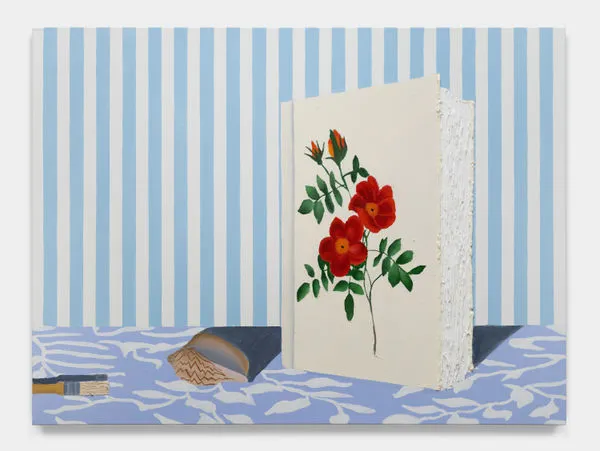 Alec Egan, Book, Shell, and Brush on Table