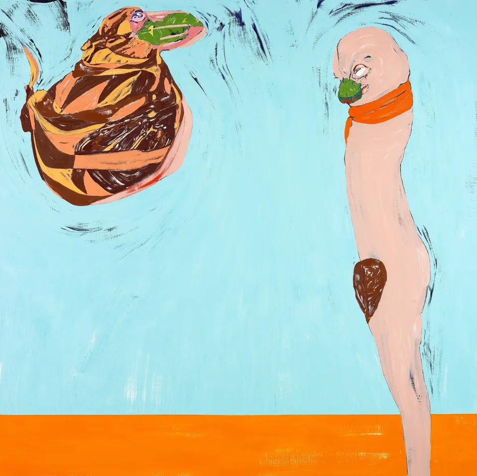Nicola Tyson, Figure and Bird #1