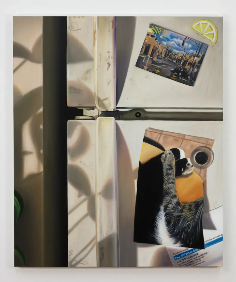 Cait Porter, Refrigerator with Magnets, Photo, and Utility Bill