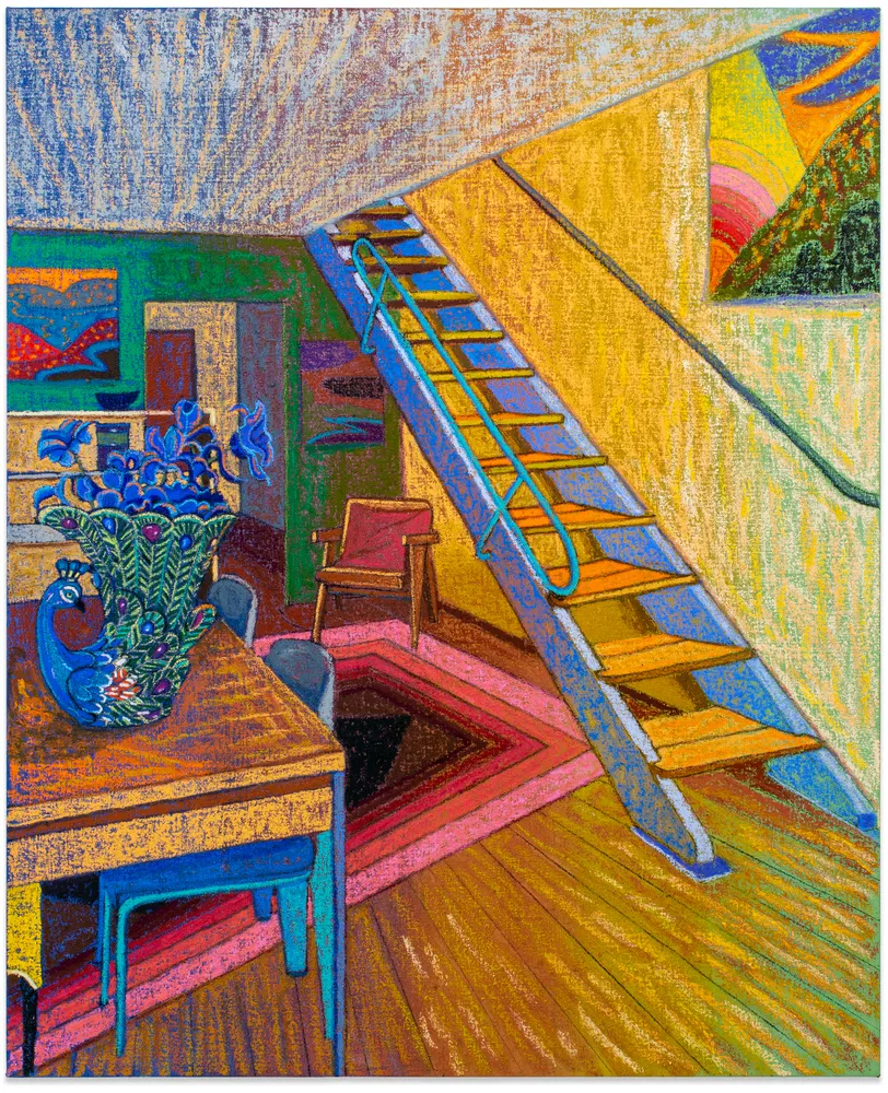 JJ Manford, Corbusier Inspired Interior with Peacock Vase