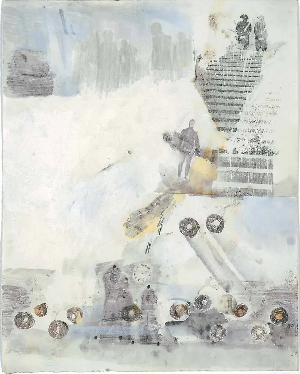 ROBERT RAUSCHENBERG, Canto XXIII: Circle Eight, Bolgia 6, The Hypocrites, from the series Thirty-Four Illustrations for Dante’s Inferno