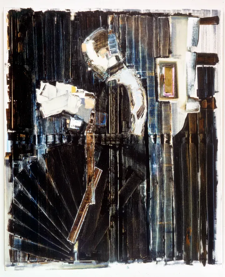 Magnus Plessen, Selbstportrait mit fremdem Kopf (Self-Portrait With Someone Else's Head)