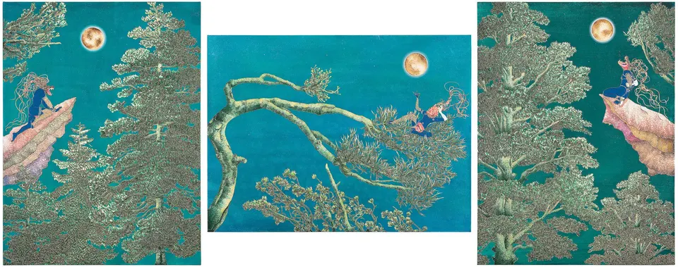 Raqib Shaw, An Ode to the Lost Moon of the Lesser Himalayas on the Banks of the Lidder