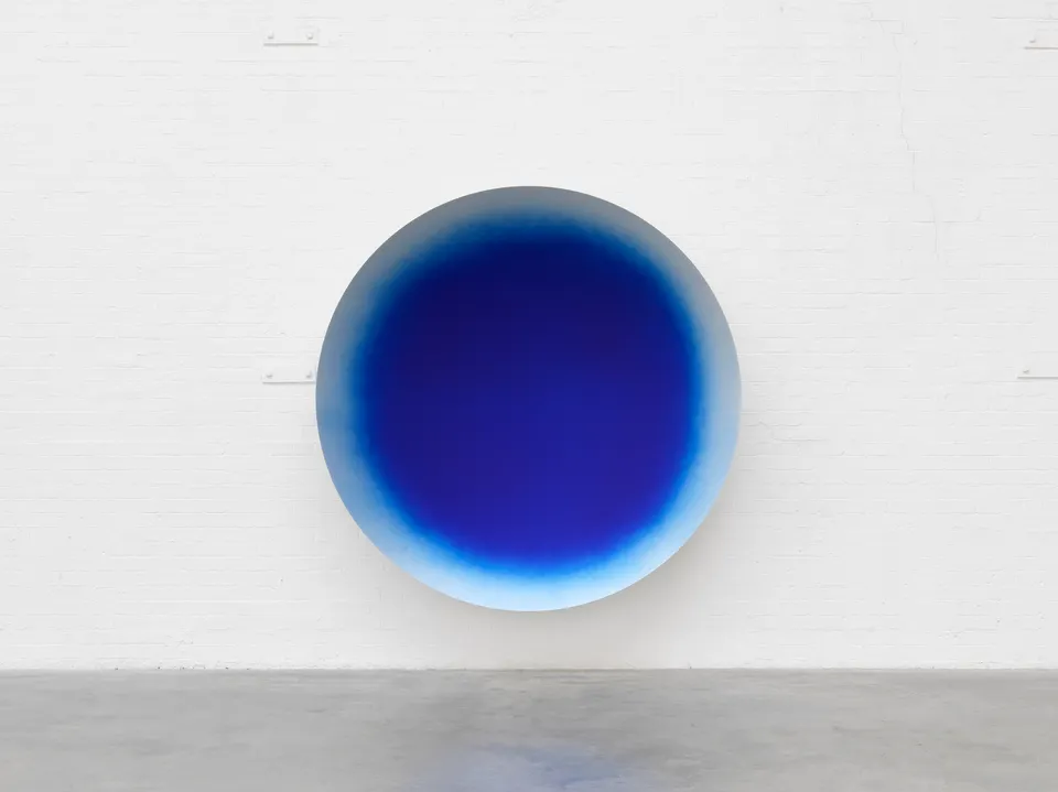 Anish Kapoor, Cobalt Blue over Silver Satin, 2024