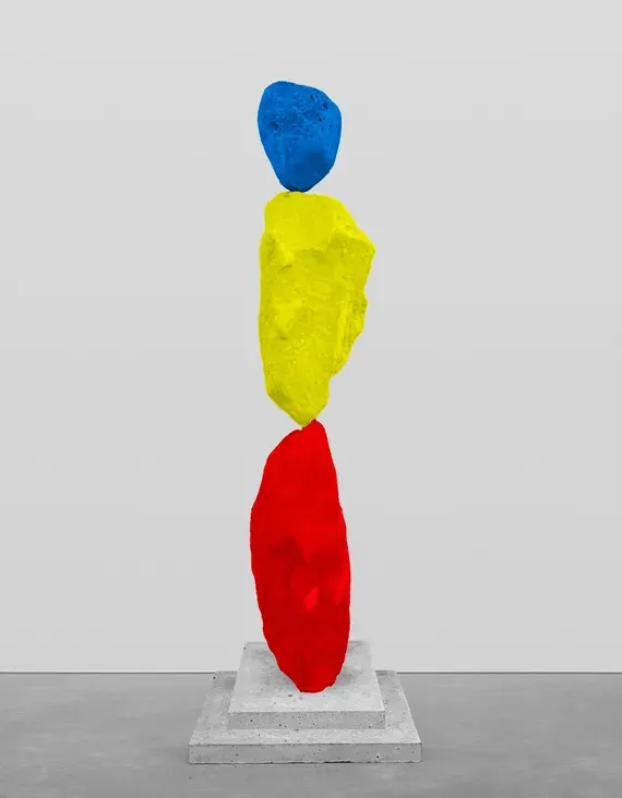 Ugo Rondinone, red yellow blue mountain