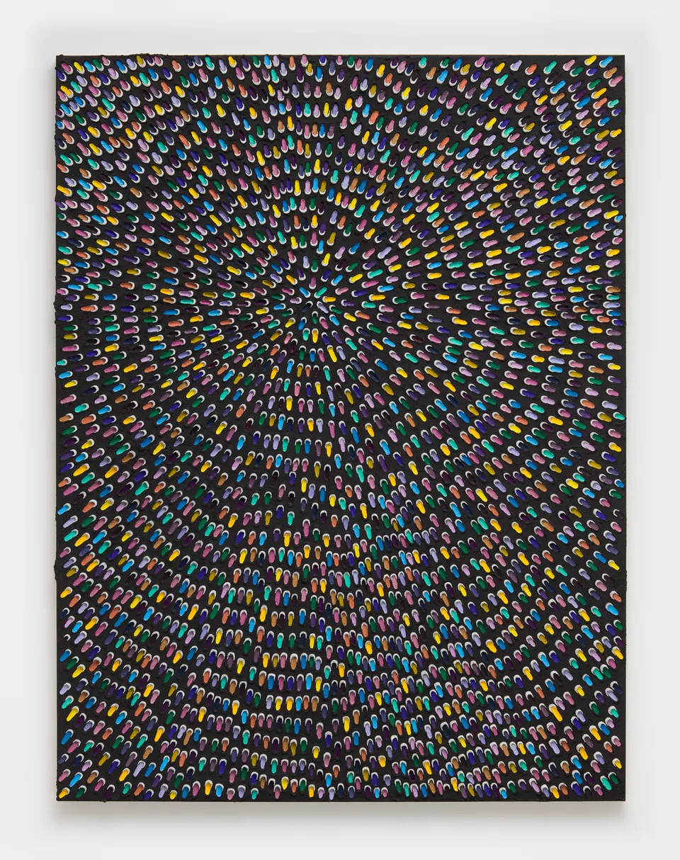 Jennifer Guidi, An Endless Reflection of Your Beautiful Energy (White #2 PT, Black Sand SF #2E, Multicolor, Black Ground)