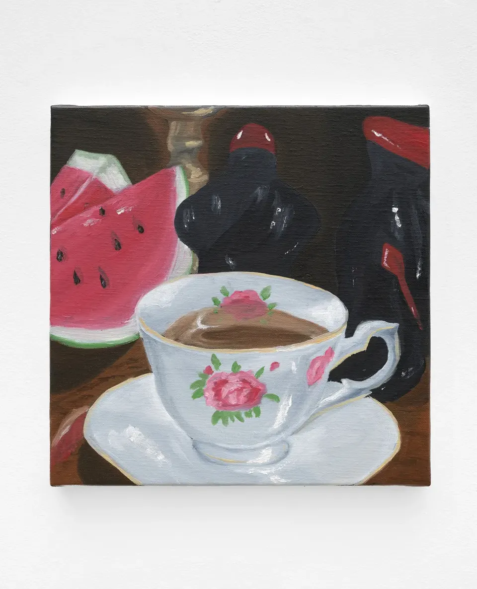Jammie Holmes, A cup of coffee in a tea cup