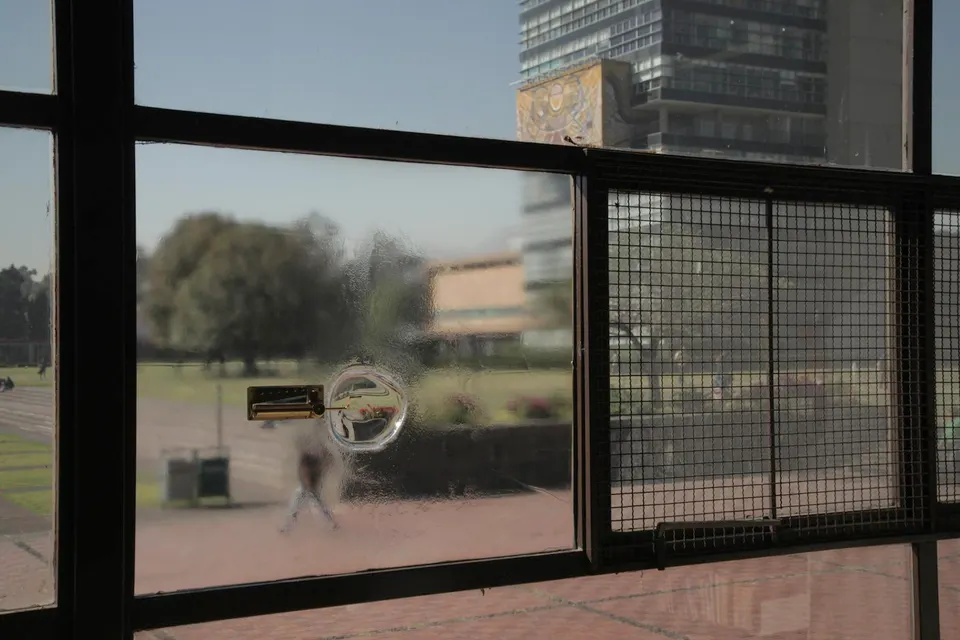 Anri Sala, no window no cry (juan o'gorman, biblioteca central de la unam)