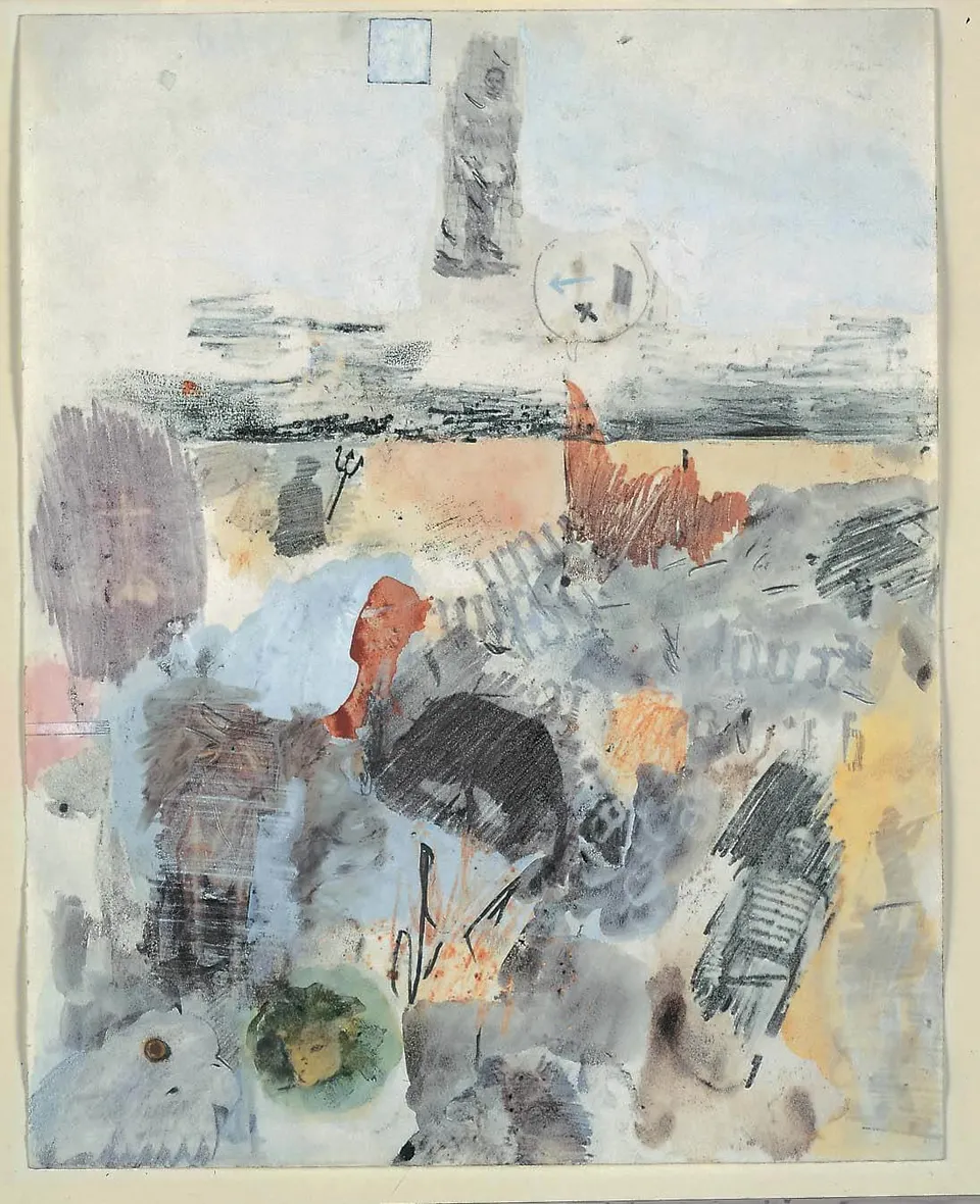 ROBERT RAUSCHENBERG, Canto XXVII: Circle Eight, Bolgia 8, The Evil Counselors, from the series Thirty-Four Illustrations for Dante’s Inferno