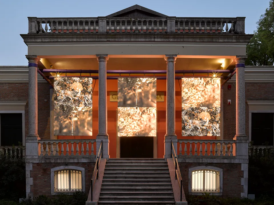 John Akomfrah, Installation views of John Akomfrah: 'Listening All Night to the Rain', commissioned by the British Council for the 60th International Art Exhibition – La Biennale di Venezia, 2024.