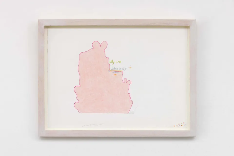 Lily van der Stokker, Lily is 41 Jack Is 57 #3 (design for wall painting in pink)