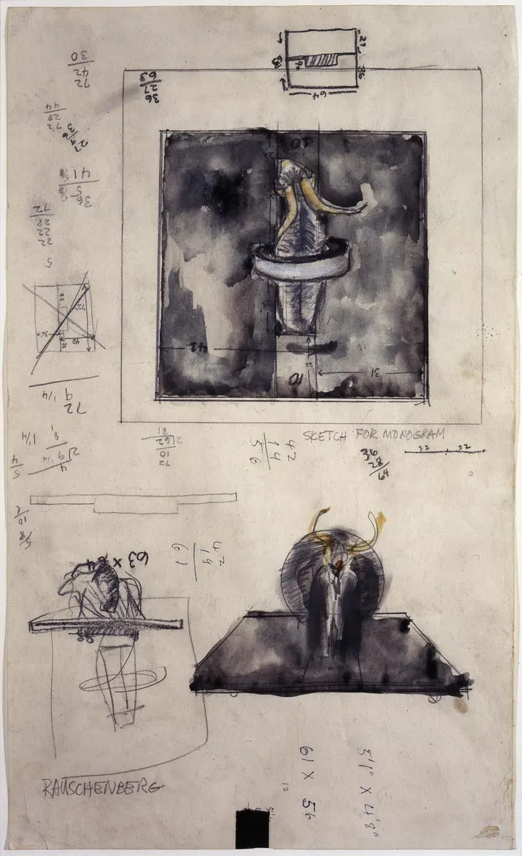 ROBERT RAUSCHENBERG, Sketch for Monogram