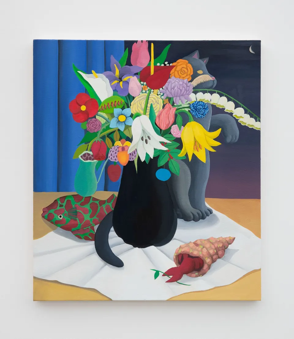 Gahee Park, Still Life with Flowers, Fish and Hermit Crab