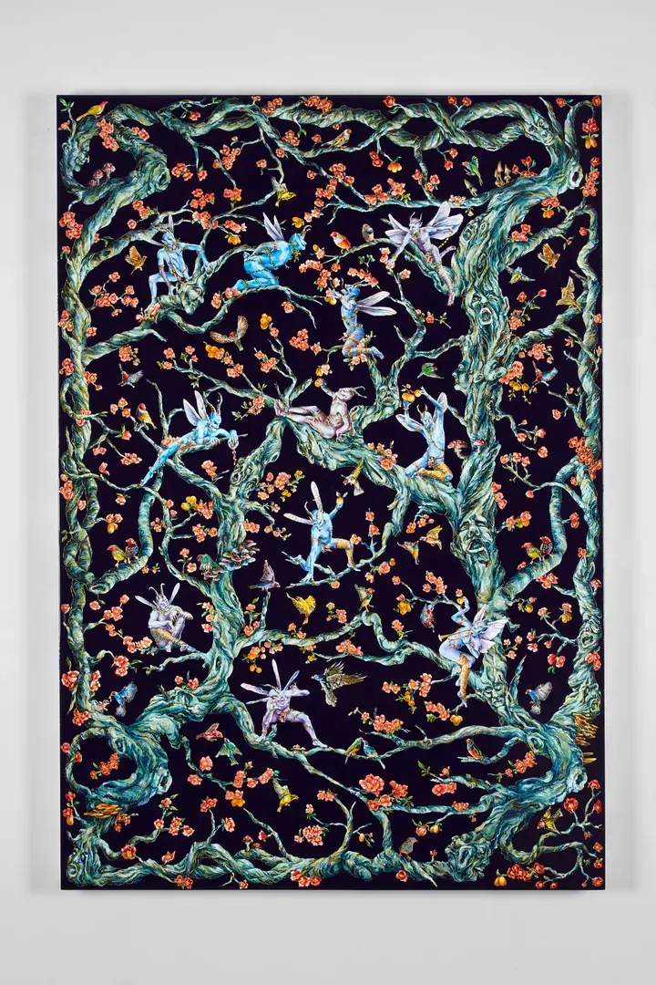 Raqib Shaw, [Title to be confirmed - wallpaper painting]