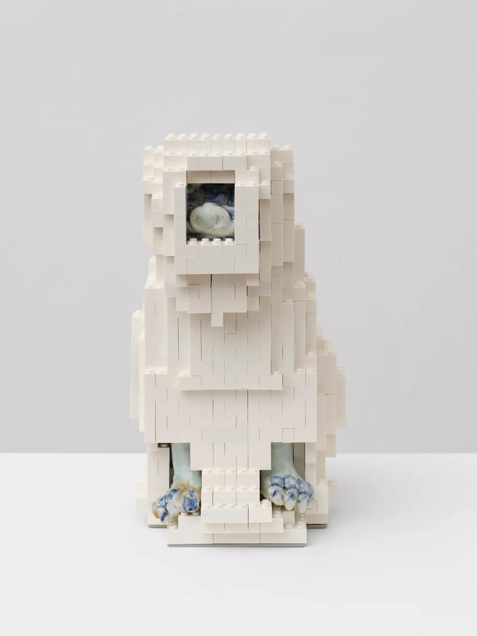 Ai Weiwei, Blue-and-White Porcelain Lion Merged with Toy Bricks