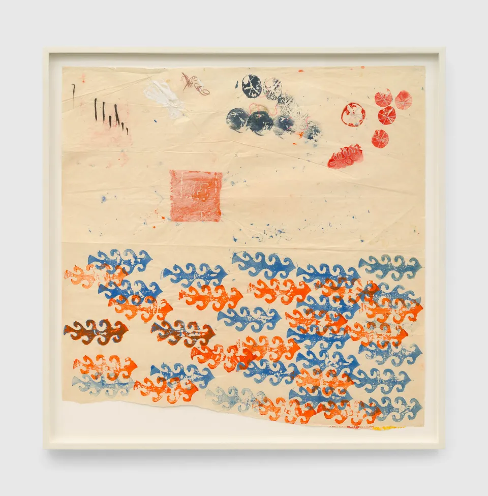 Ruth Asawa, Untitled (SF.044b, Meander, potato blue, orange)