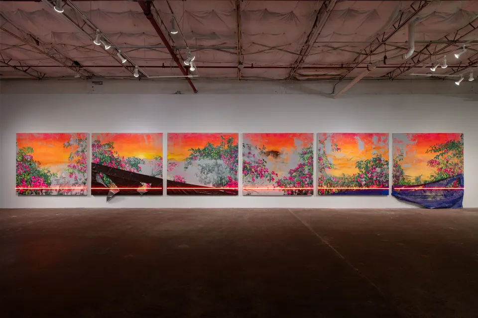 Patrick Martinez, Fleeting Bougainvillea Landscapes 1-7