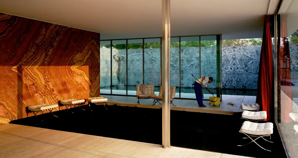 Jeff Wall, Morning Cleaning, Mies van der Rohe Foundation, Barcelona