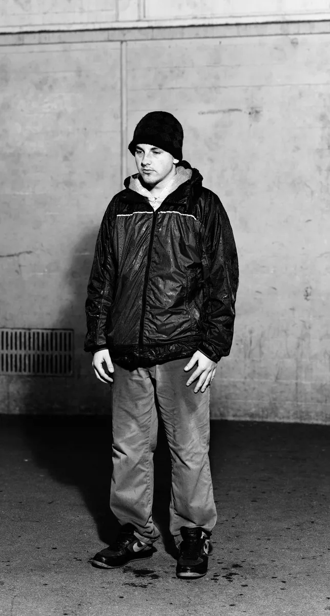 Jeff Wall, Young man wet with rain