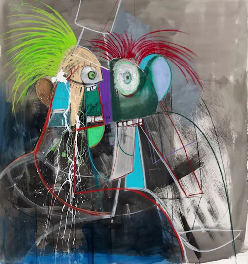 George Condo, Green and Red Head