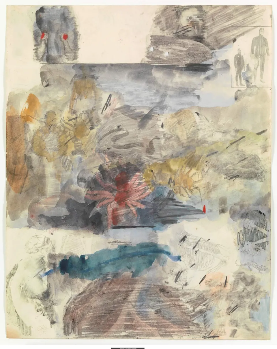 ROBERT RAUSCHENBERG, Canto XXV: Circle Eight, Bolgia 7, The Thieves, from the series Thirty-Four Illustrations for Dante’s Inferno