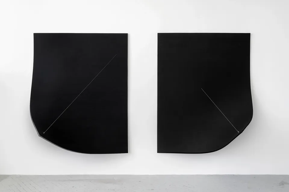 Naama Tsabar, Work on Felt (Variation 9 & 10) Black and Black (Dyptich)