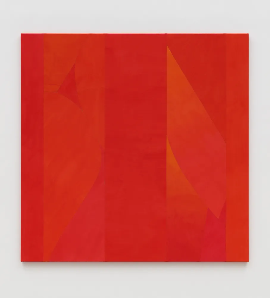 Sarah Crowner, Red on Pink and Orange