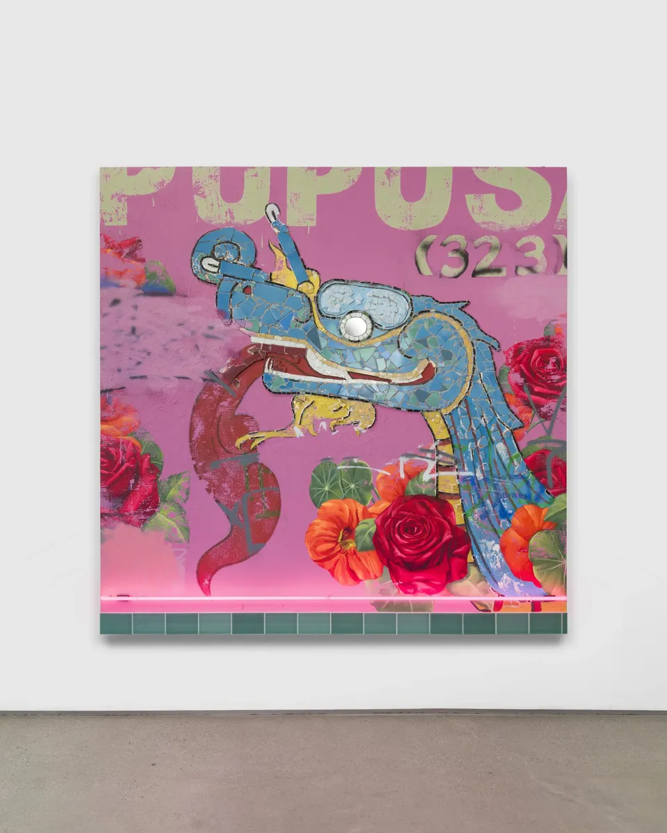 Patrick Martinez, Feathered Serpent Immersed in Flowers