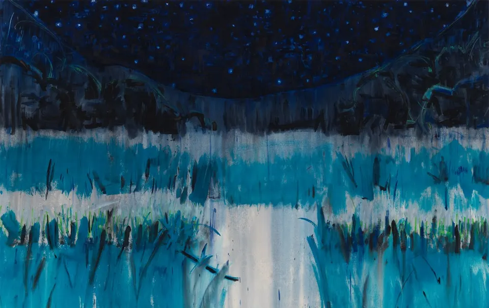 Cy Gavin, Untitled (Paths, crossing – blue)