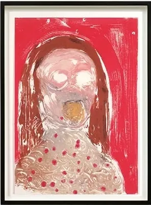 Nicola Tyson, Portrait Head #5: Self Portait Singing