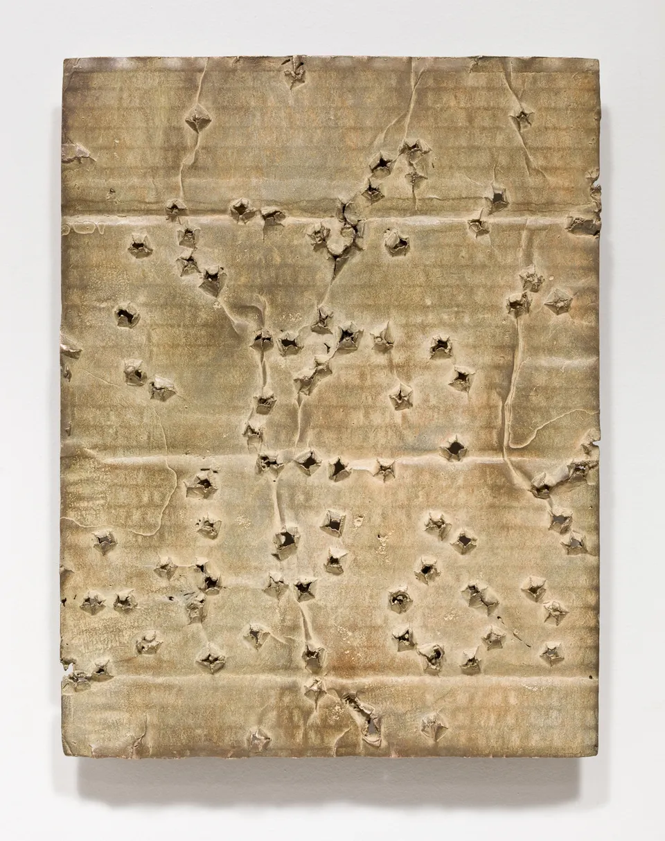 Ricky Swallow, Plate 30 (ochre, moss)