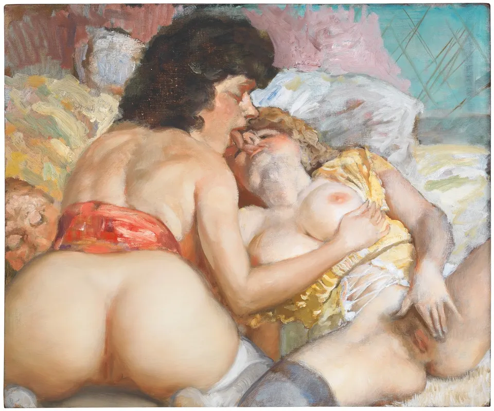 John Currin, John Currin A Fool with Two Young Women