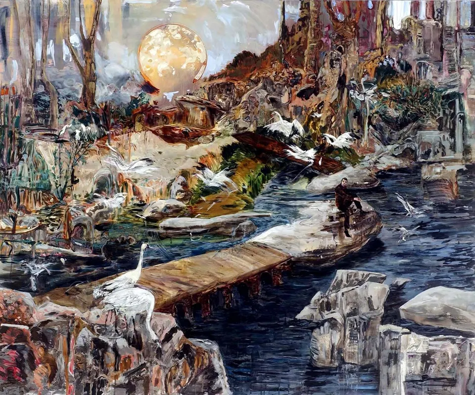Hernan Bas, Night flight, or midnight migration, or on my merry way