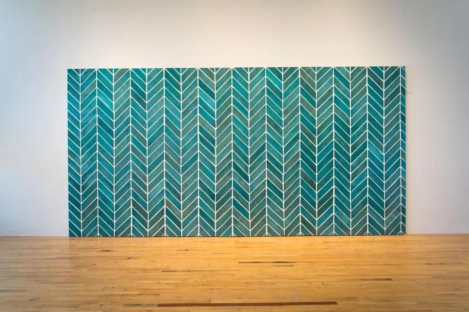 Sarah Crowner, Wall (Hot Blue Terracotta)