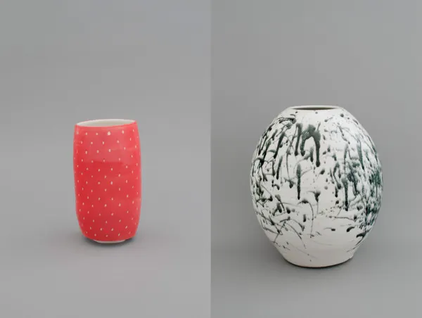 Shio Kusaka, (strawberry 2), 2012 and (ink 7), 2012