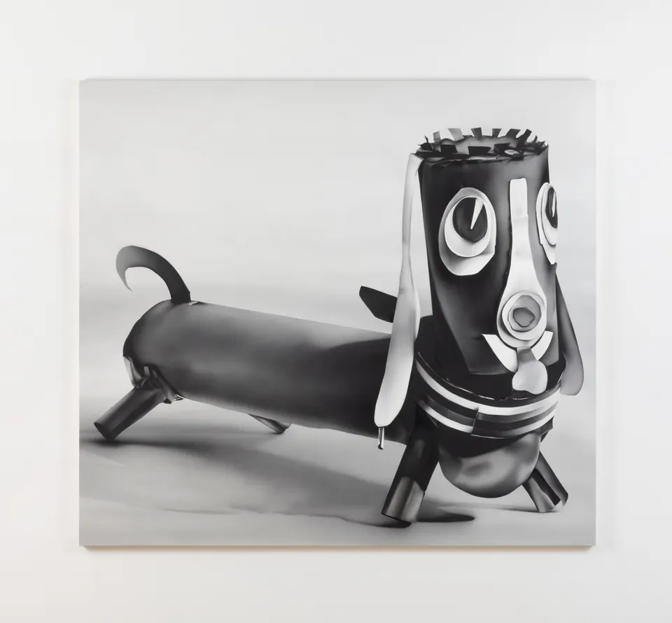 Kara Joslyn, The Treachery of Dog Paintings (Hot Dog)