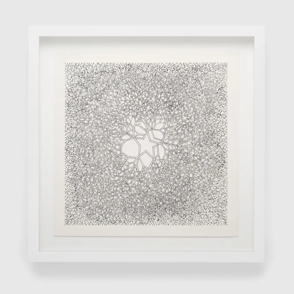 Ruth Asawa, Desert Star (P.004, Tied wire tree with asymmetrical five pointed star in center branching to an enclosed square)