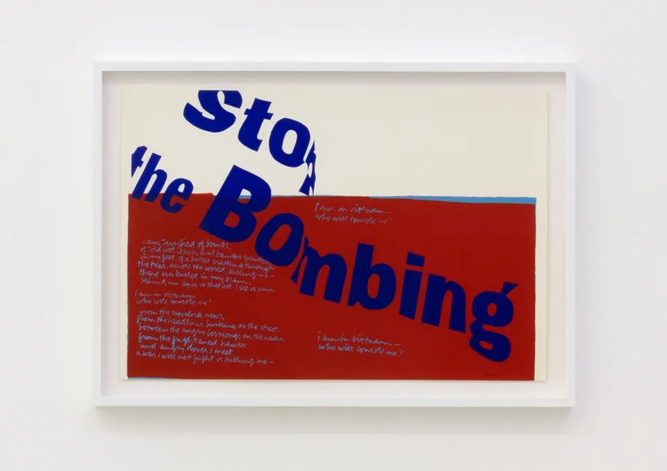 Corita Kent, stop the bombing