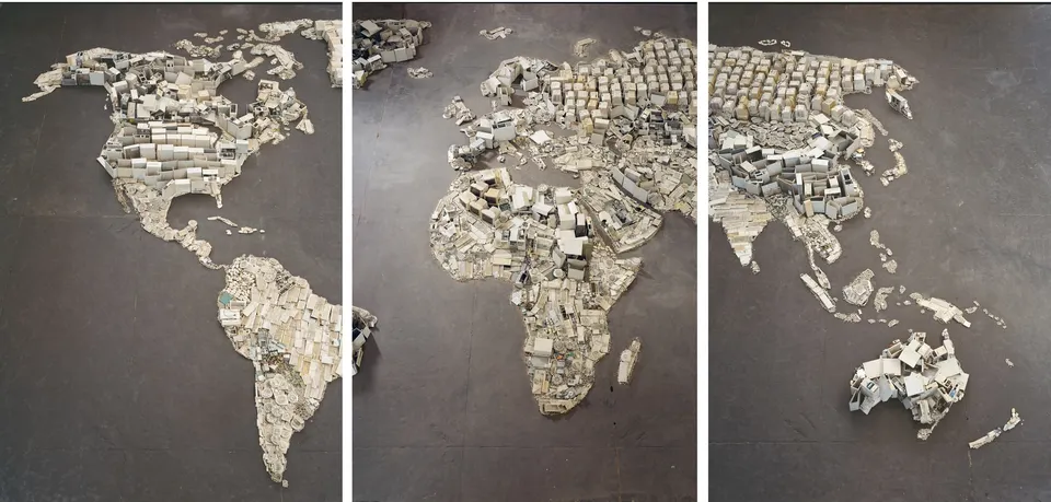 Vik Muniz, pictures of junk: www (world map)