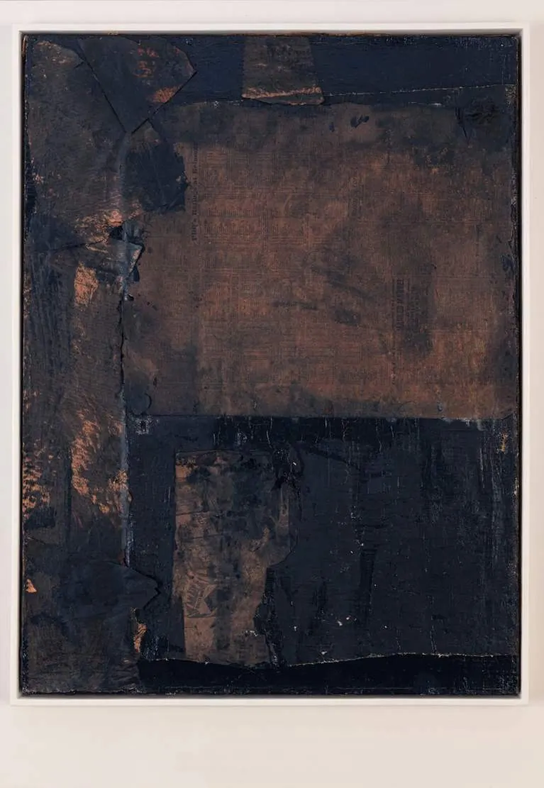 ROBERT RAUSCHENBERG, Untitled [small vertical black painting]